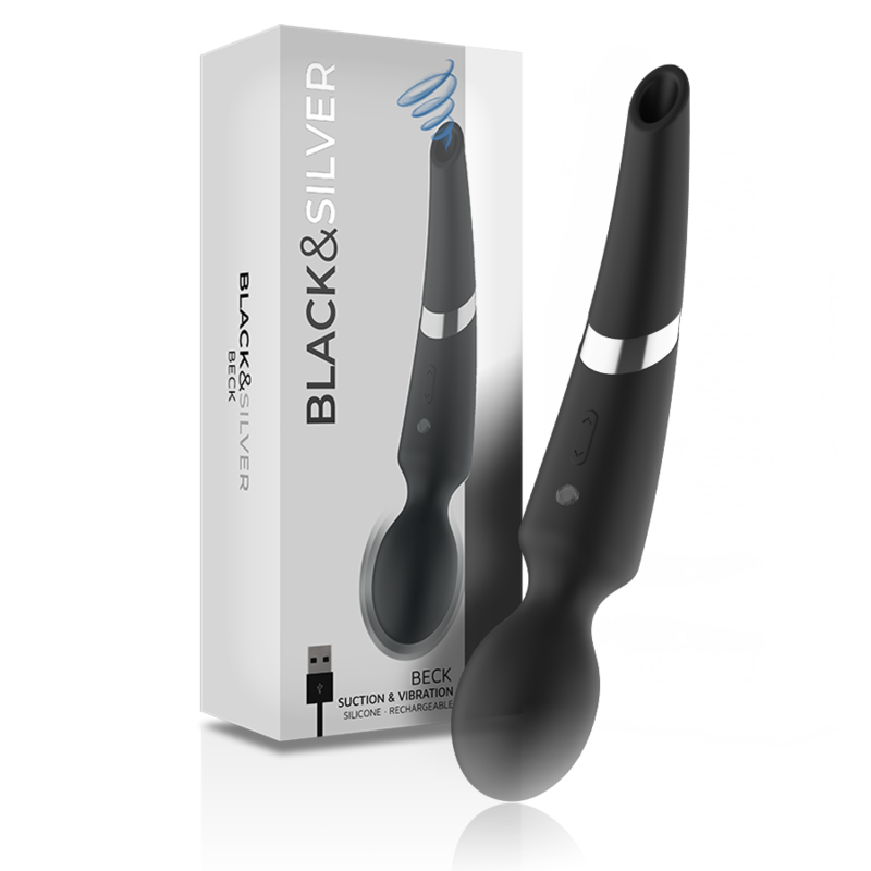 BLACK&SILVER - BECK WAND E VENTOSA 2 EM 1 SILICONE