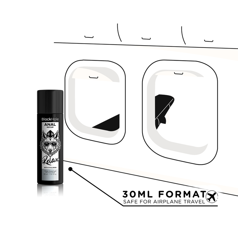 BLACK HOLE - REPARO ANAL RELAXANTE À BASE DE ÁGUA COM HIALURON 30 ML