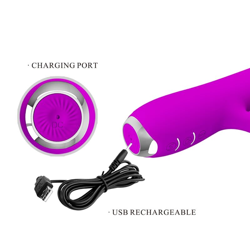 PRETTY LOVE - RACHEL VIBRADOR RECARREGÁVEL COM ONDAS ESTIMULANTES ROXO
