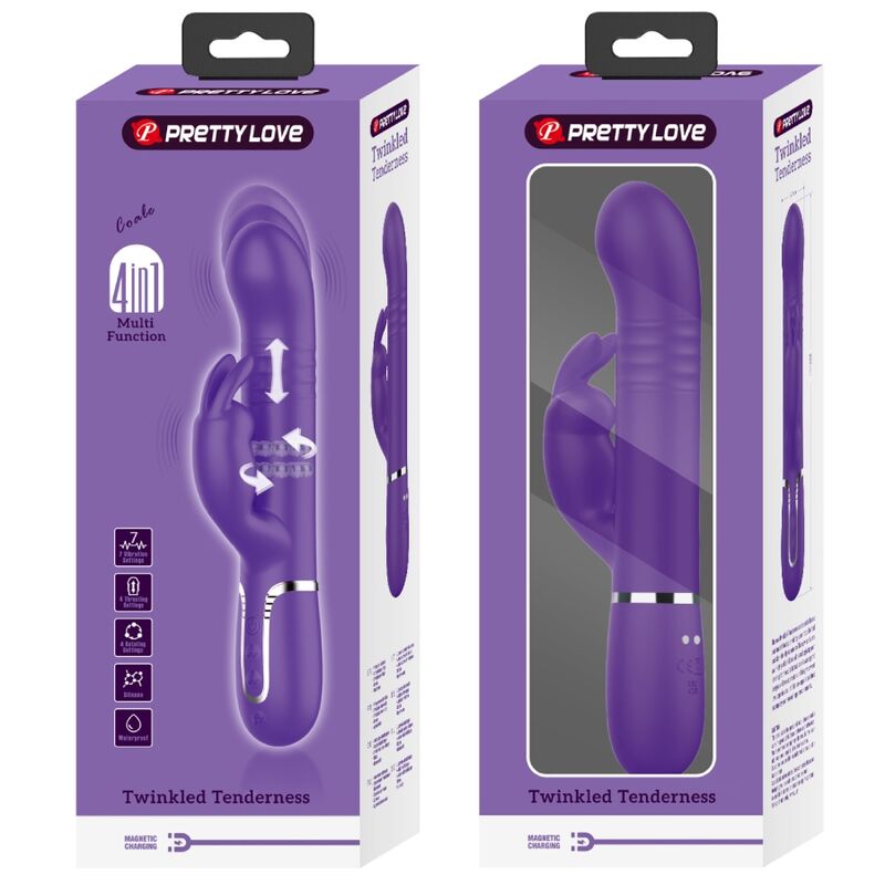 PRETTY LOVE - COALE VIBRADOR COELHO 4 EM 1 ROXO