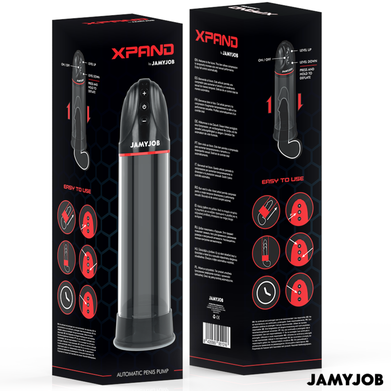 JAMYJOB - BOMBA AUTOMÁTICA XPAND 3 NÍVEIS DE ONDAS ESTIMULANTES CINZA