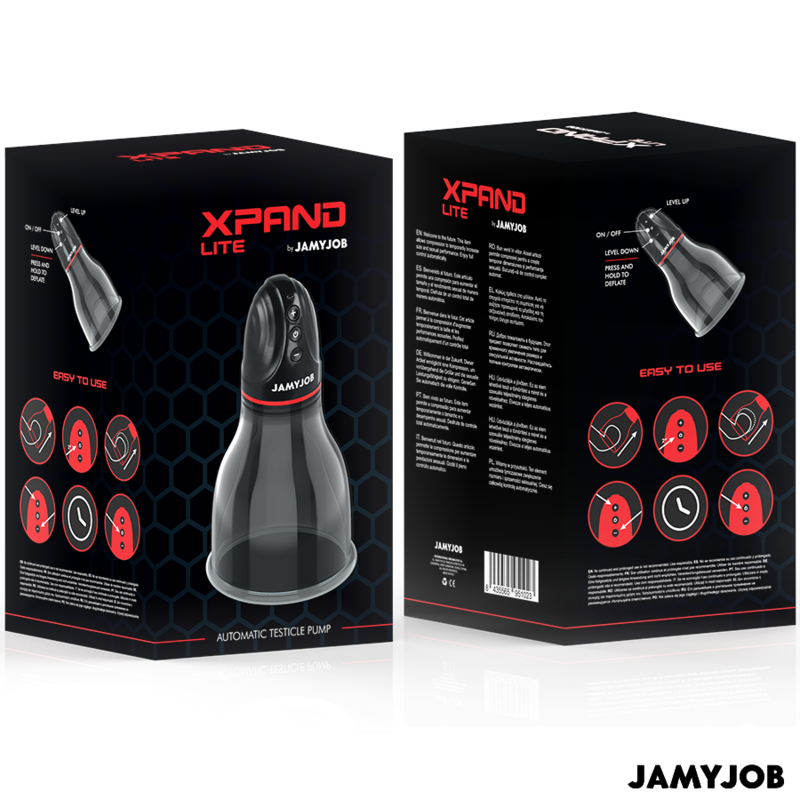 JAMYJOB - BOMBA DE TESTÍCULO AUTOMÁTICA XPAND LITE 3 NÍVEIS DE ONDAS ESTIMULANTES CINZA