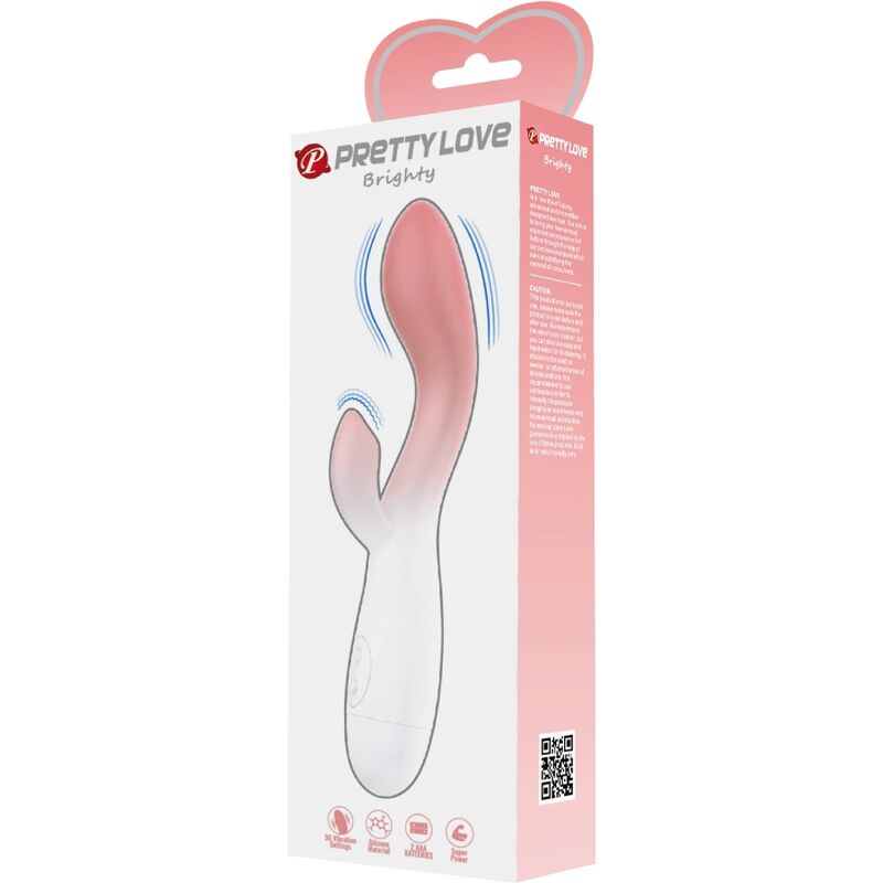 PRETTY LOVE - VIBRADOR BRILHANTE DO PONTO G + ESTIMULADOR DE CLITÓRIS 30 VIBRAÇÕES ROSA