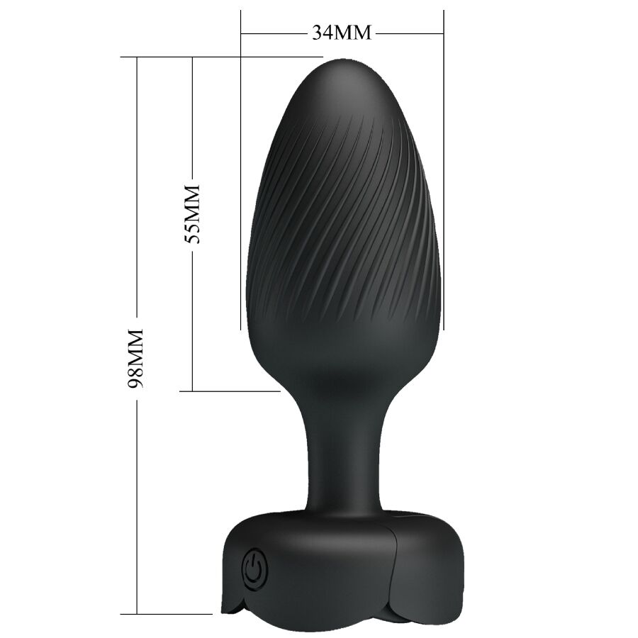 PRETTY LOVE - OSBORN PLUG ANAL COM LUZ LED PRETO 9,8 CM