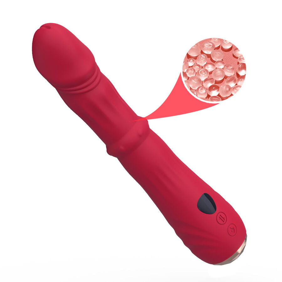 ARMONY - VIBRADOR ESTIMULADOR TERMO-AJUSTÁVEL POINT A DILDO VERMELHO