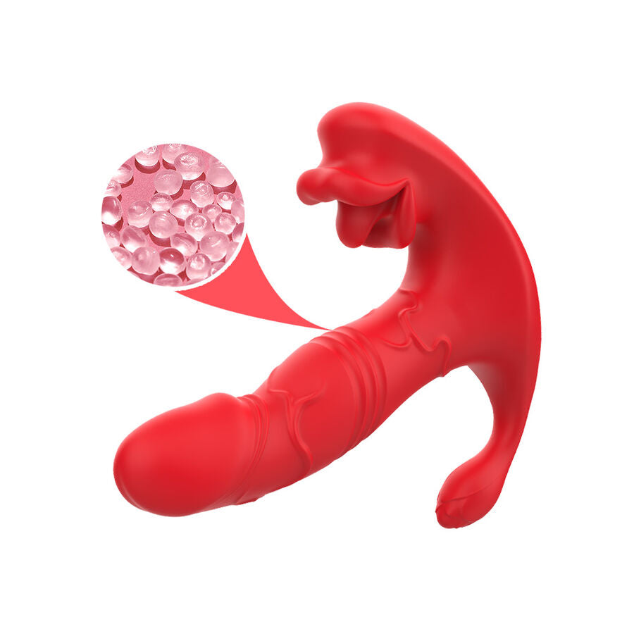 ARMONY - VIBRADOR ANAL CALCINHA C E ESTIMULADOR DO PONTO G CONTROLE REMOTO VERMELHO