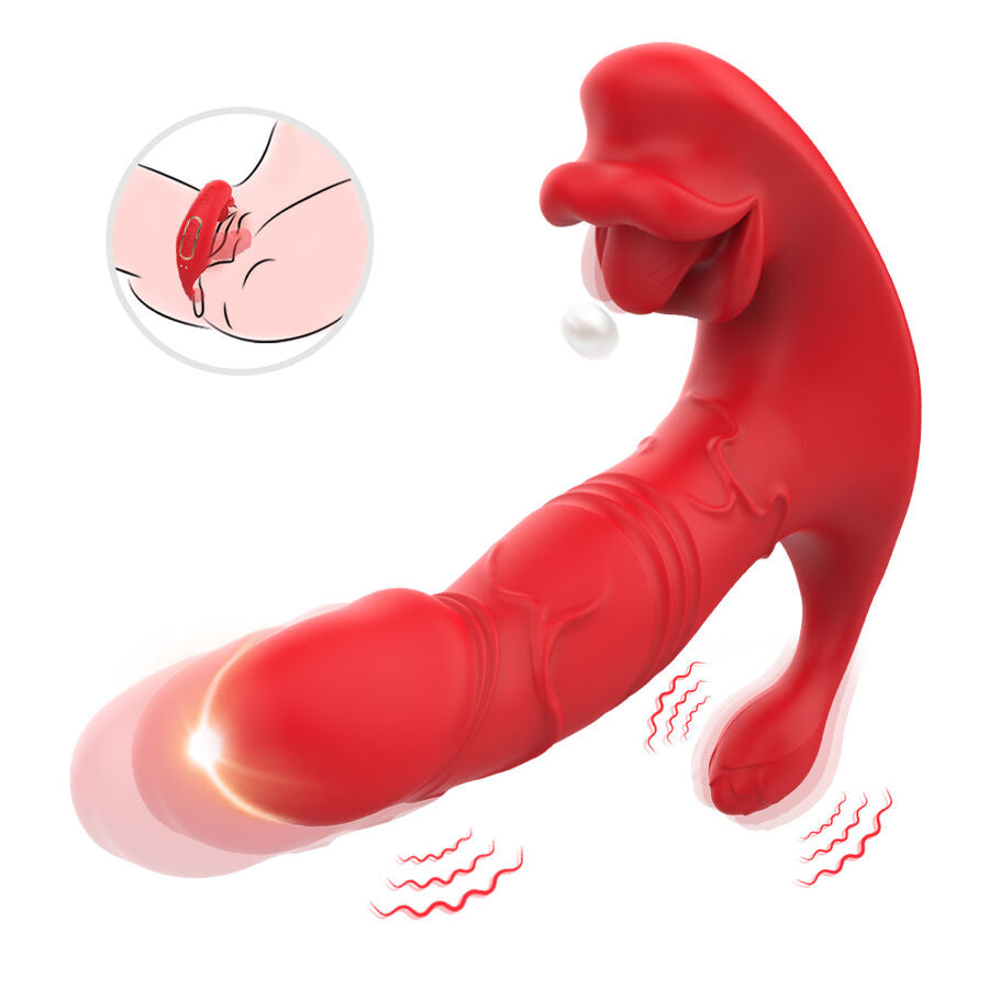 ARMONY - VIBRADOR ANAL CALCINHA C E ESTIMULADOR DO PONTO G CONTROLE REMOTO VERMELHO