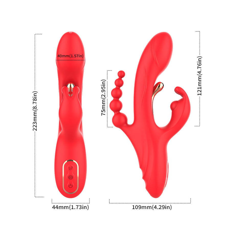 ARMONY - ESTIMULADOR DE PONTO G E CLITÓRIS VIBRADOR VERMELHO