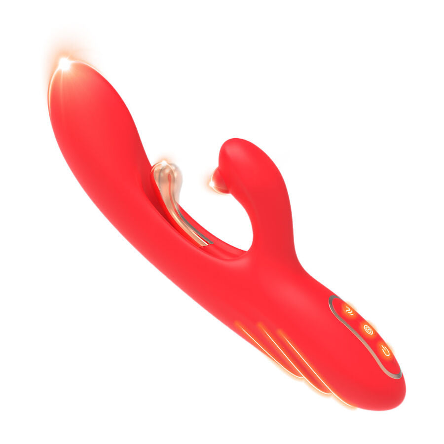 ARMONY - VIBRADOR ESTIMULADOR DE PONTO G E CLITÓRIS COM LÍNGUA OSCILANTE VERMELHO