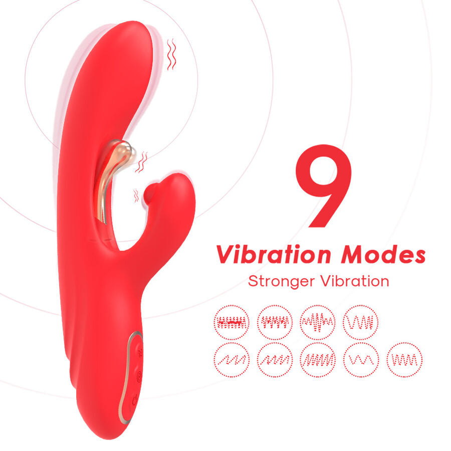 ARMONY - VIBRADOR ESTIMULADOR DE PONTO G E CLITÓRIS COM LÍNGUA OSCILANTE VERMELHO