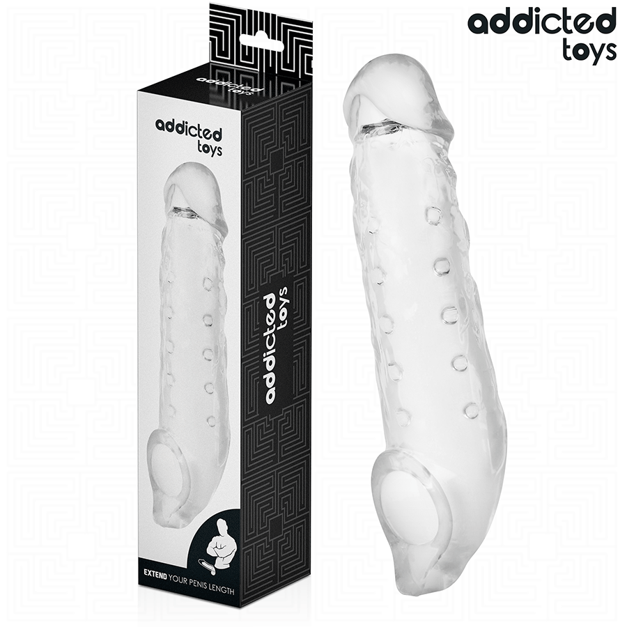 ADDICTED TOYS - EXTENSÃO DE PÊNIS TRANSPARENTE TAMANHO S 23 CM