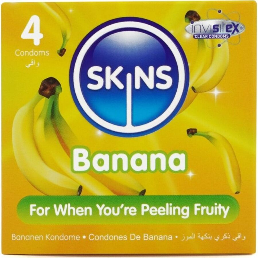 SKINS - PRESERVATIVOS BANANA PREMIUM PACOTE 4