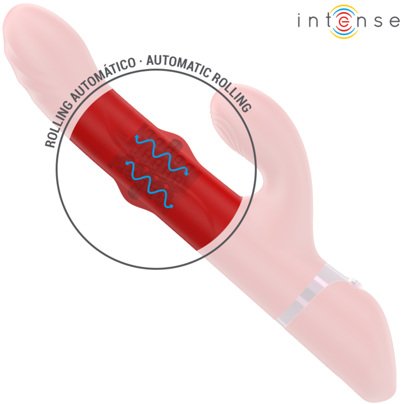 INTENSE - LELE VIBRADOR MULTIFUNCIONAL ROTATIVO & OSCILAÇÃO & ESTIMULAÇÃO VERMELHO