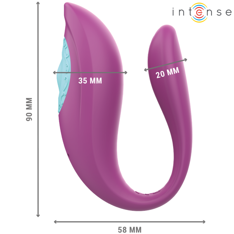 INTENSE - ANNIE VIBRADOR E ESTIMULADOR EM FORMA DE U ROXO CONTROLE REMOTO
