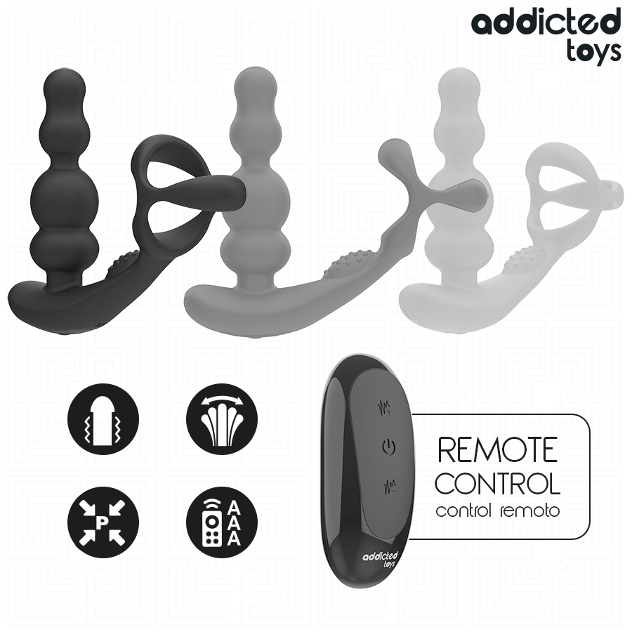 ADDICTED TOYS - MASSAGEADOR DE PRÓSTATA GIRATÓRIO COM CONTROLE REMOTO