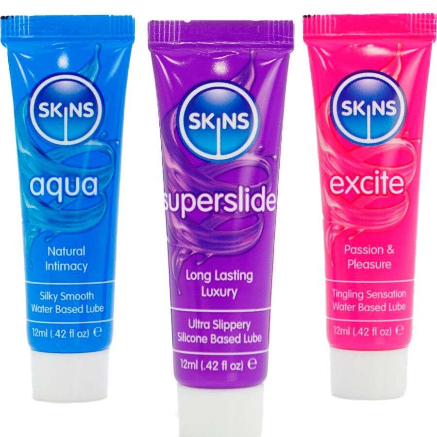 SKINS - KIT DE LUBRIFICANTES VITAL AQUA, SUPERSLIDE E EXCITE 3 x 12 ML