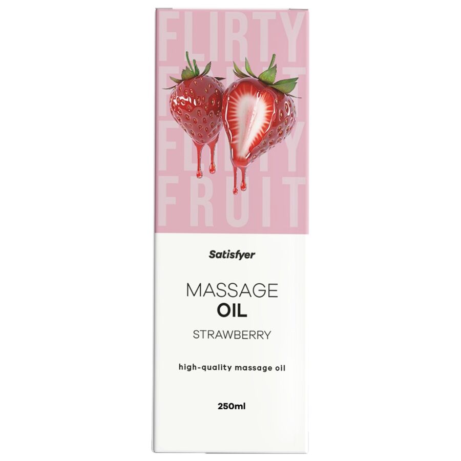 SATISFYER - ÓLEO DE MASSAGEM DE ALTA QUALIDADE COM AROMA DE MORANGO 250 ML
