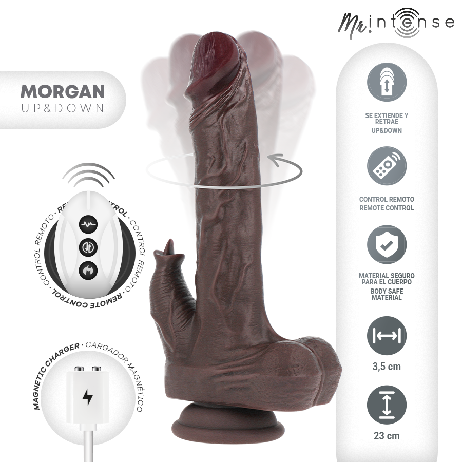 MR INTENSE - MORGAN PÊNIS REALISTA COM CONTROLE REMOTO 23 CM -O- 3,5 CM
