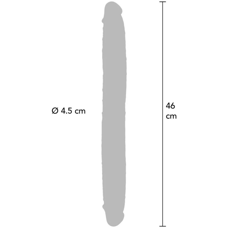 GET REAL - DILDO DE SILICONE DE DUAS PONTAS CARAMELO 46 CM