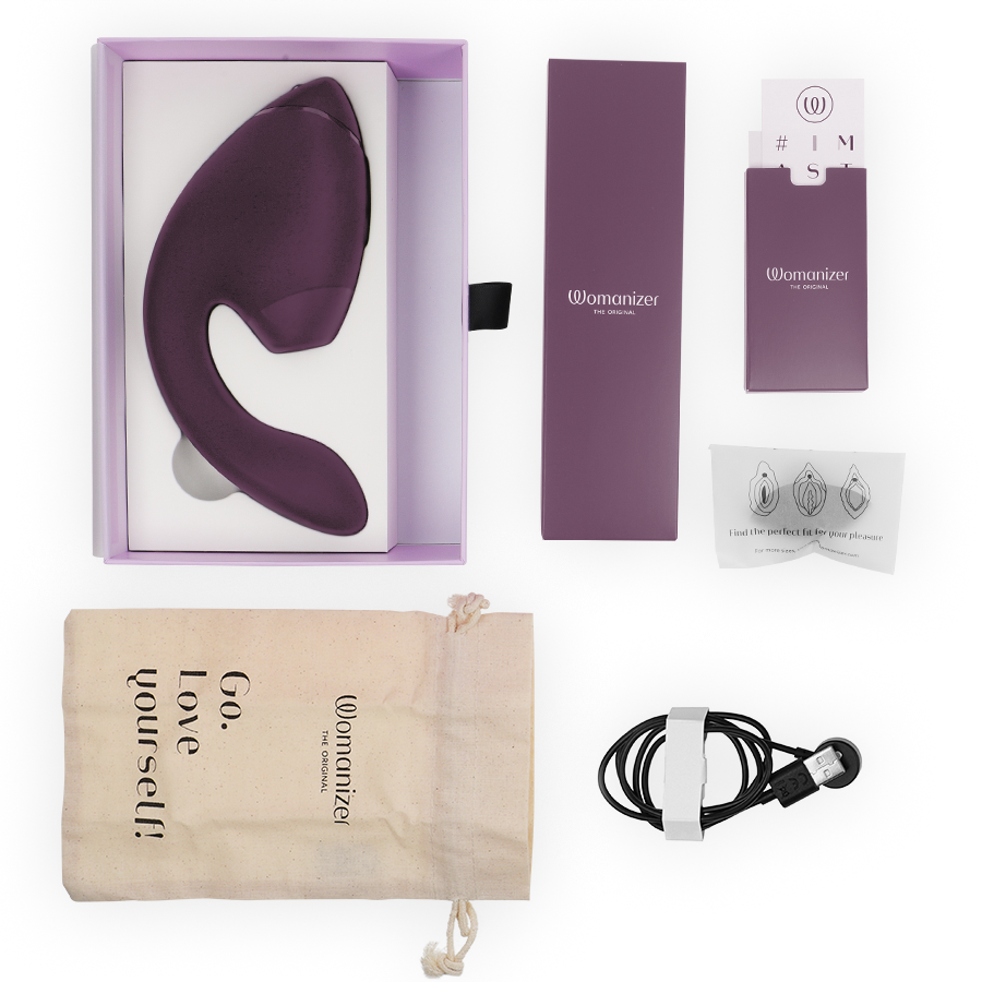 WOMANIZER - DUO NEXT Estimulador Duplo de Clitóris e Ponto G Roxo Escuro