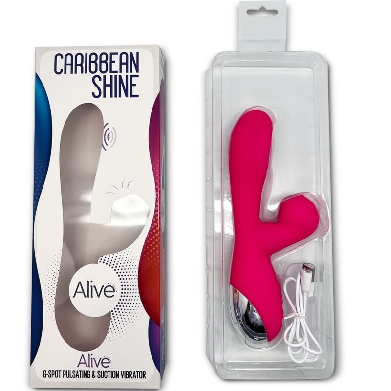 ALIVE - VIBRADOR CARIBBEAN SHINE E VENTOSA FÚCSIA