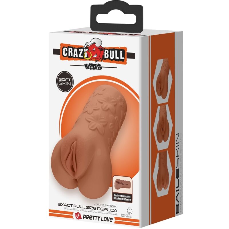 CRAZY BULL - DESIGN DE VAGINA E ÂNUS ESCARLATE COM FLORES CARNE