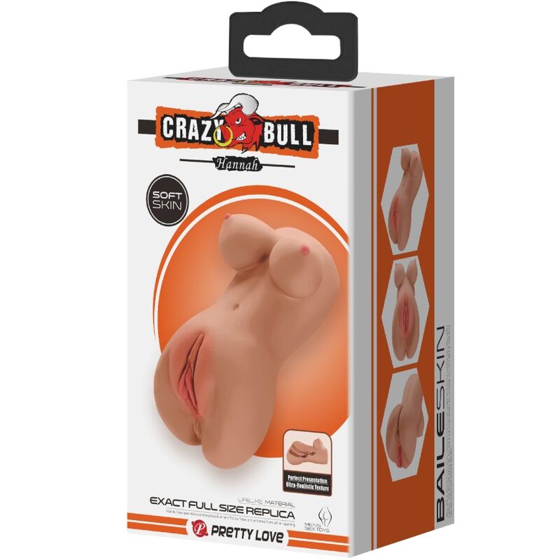 CRAZY BULL - HANNAH MASTURBADOR DUPLO VAGINA E ÂNUS MULATO REALISTA