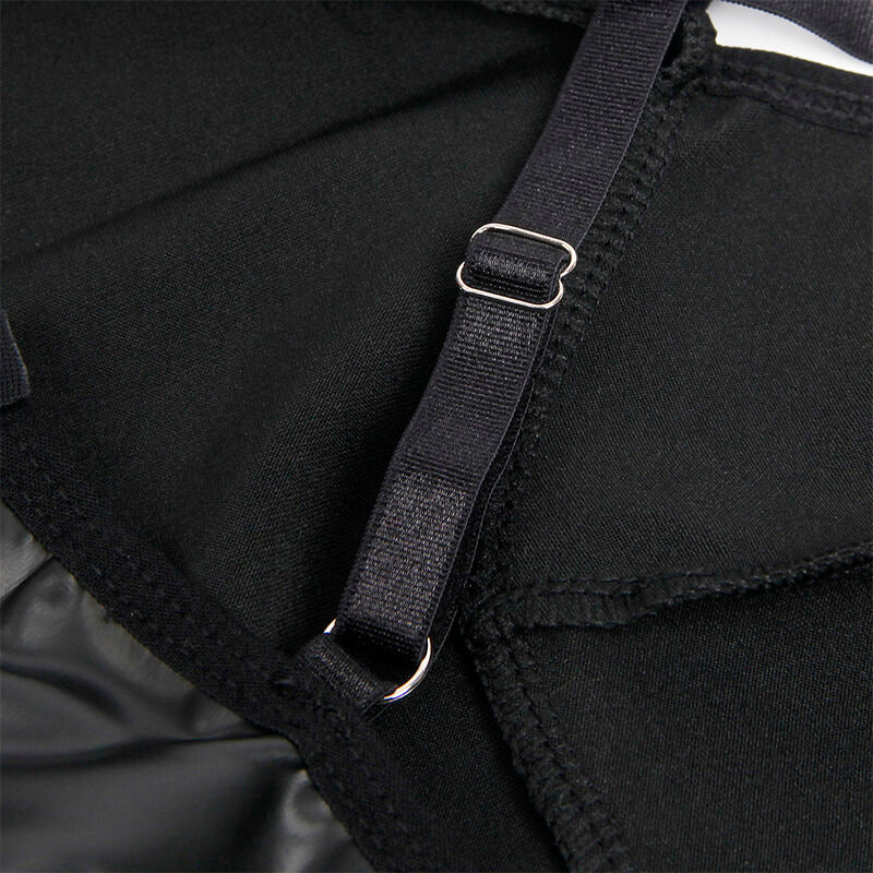 SUBBLIME - 955373 VESTIDO COM ALÇAS DE COURO PRETO S/M