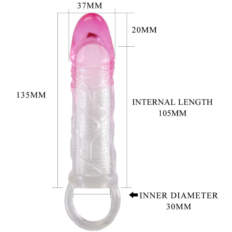 PRETTY LOVE - ODES REALISTA 2 CM BAINHA DE AMPLIAÇÃO PARA PÊNIS ROSA
