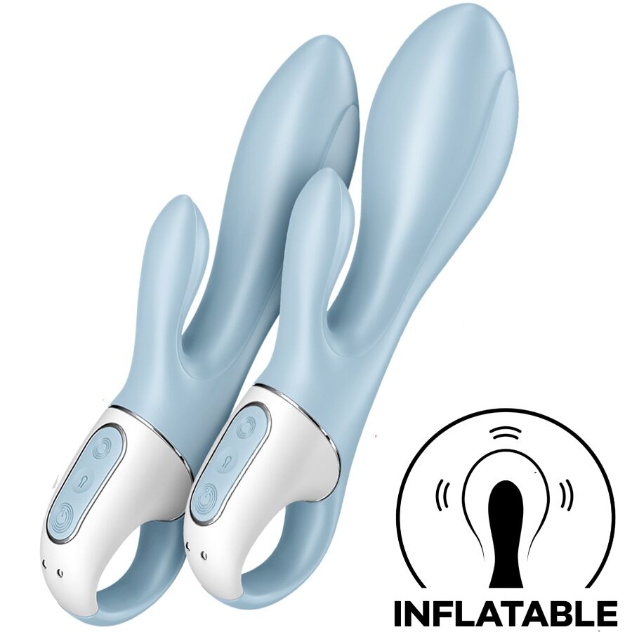 SATISFYER - BOMBA DE AR BUNNY 1 COELHO INFLÁVEL VIBRADOR AZUL