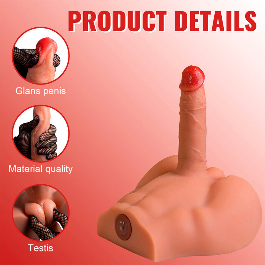 XISE - PEEL DILDO ASS DILDO REALISTA MASTURBADOR POSIÇÃO FRONTAL COM EMPURRAÇÃO 17,5 CM