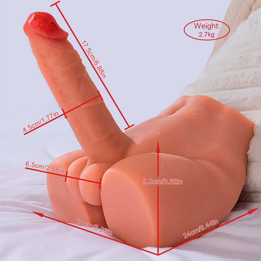 XISE - PEEL DILDO ASS DILDO REALISTA MASTURBADOR POSIÇÃO FRONTAL COM EMPURRAÇÃO 17,5 CM