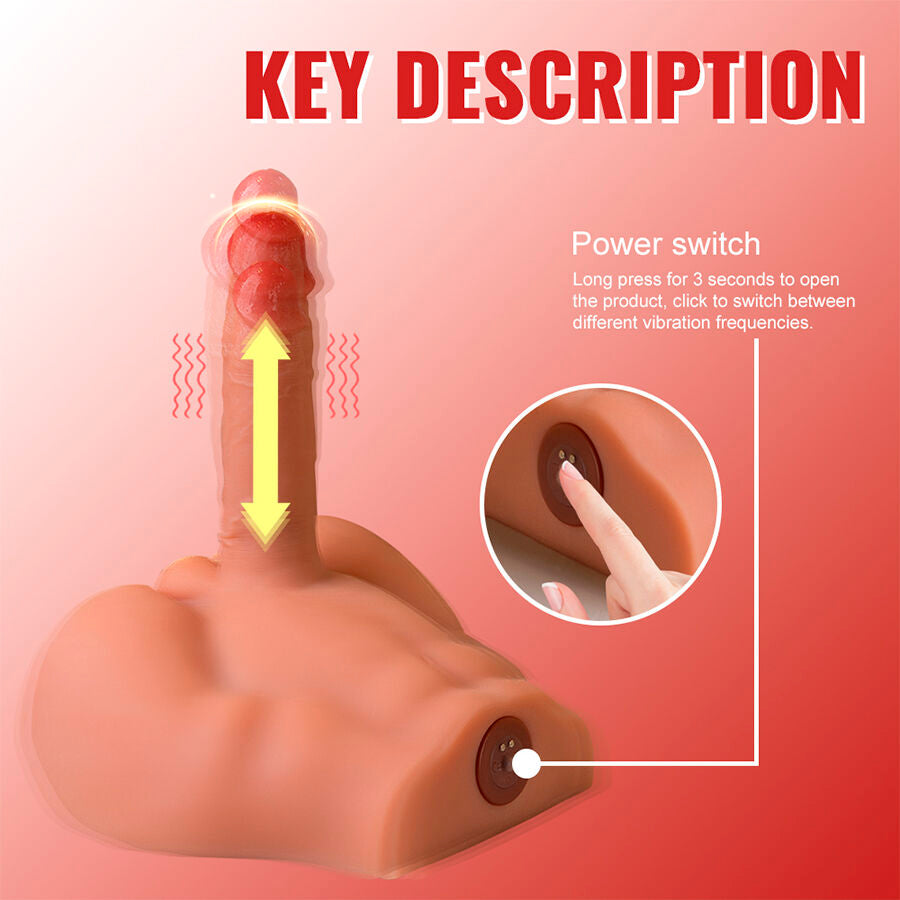 XISE - PEEL DILDO ASS DILDO REALISTA MASTURBADOR POSIÇÃO FRONTAL COM EMPURRAÇÃO 17,5 CM