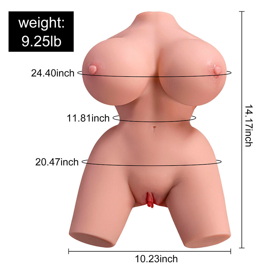 XISE - FRIEDA TORSO FEMININO REALISTA COM VIBRAÇÃO 36 CM