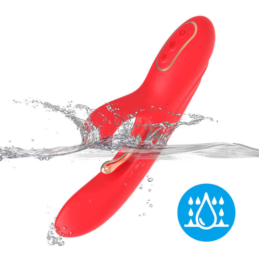 ARMONY - VIBRADOR ESTIMULADOR DE PONTO G E CLITÓRIS COM LÍNGUA OSCILANTE VERMELHO