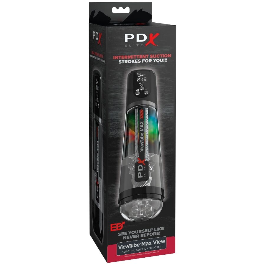 PDX ELITE - VIEWTUBE MAX VIEW MASTURNADOR AUTOMÁTICO COM SUCÇÃO TRANSPARENTE