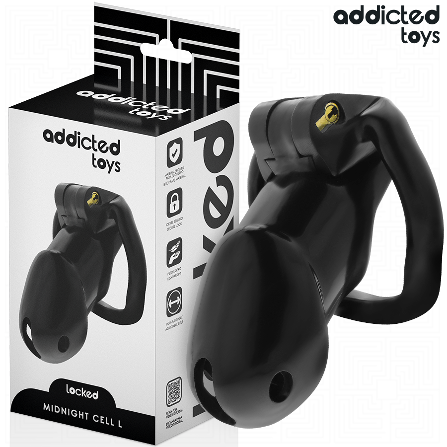 ADDICTED TOYS LOCKED - GAIOLA PENIANA MINDNIGHT CELL, TAMANHO L