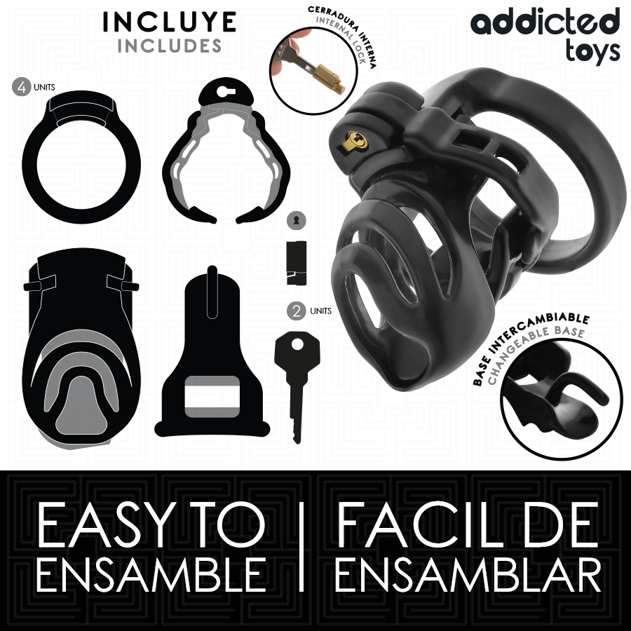 ADDICTED TOYS LOCKED - GAIOLA PARA PÊNIS COM TRAVA ETERNA 9 CM