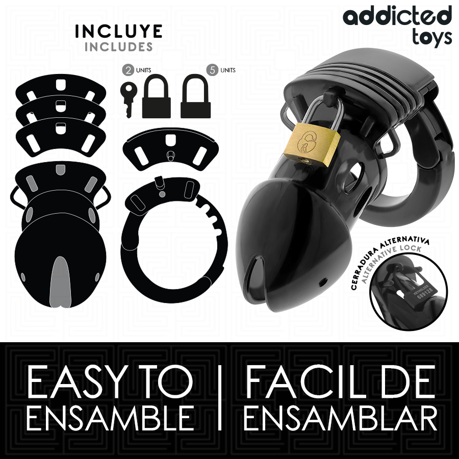 ADDICTED TOYS LOCKED - GAIOLA PARA PÊNIS CHASTITY DEPHHS 7,5 CM