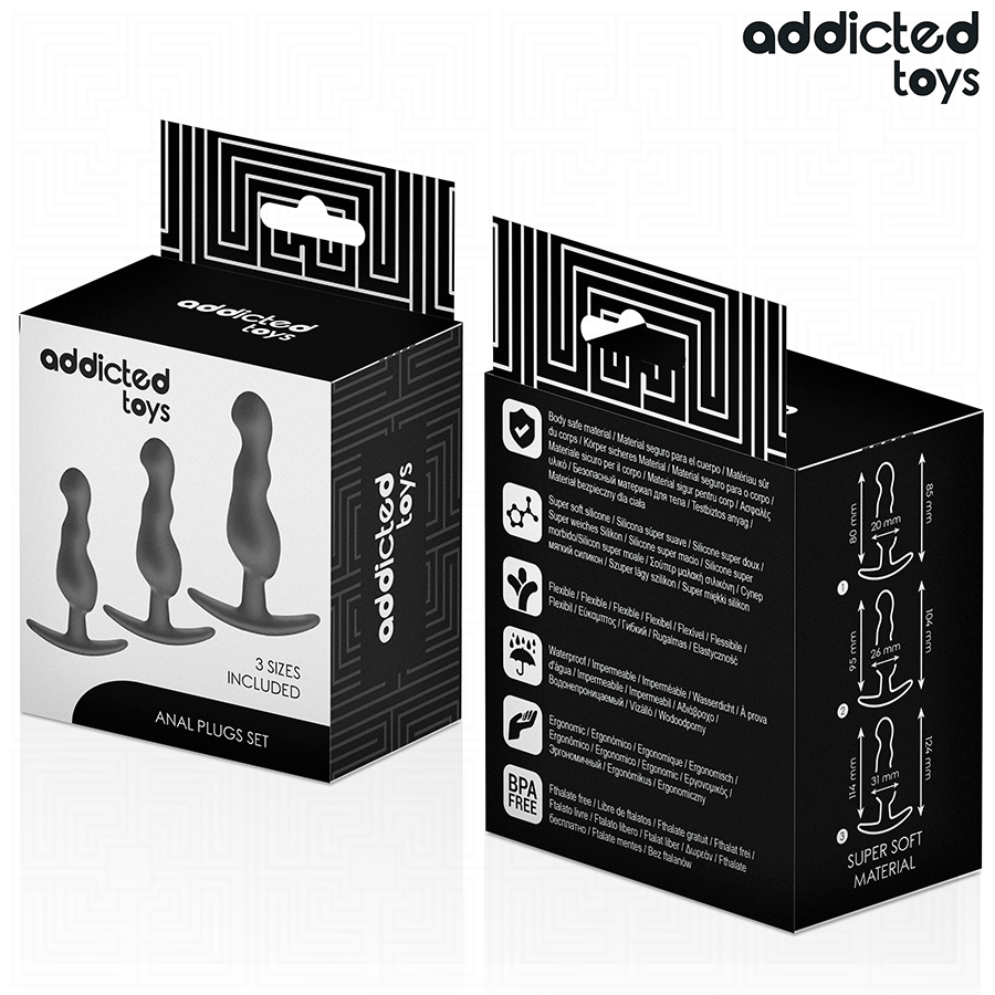 ADDICTED TOYS - CONJUNTO DE 3 PLUG ANAL MODELO 1