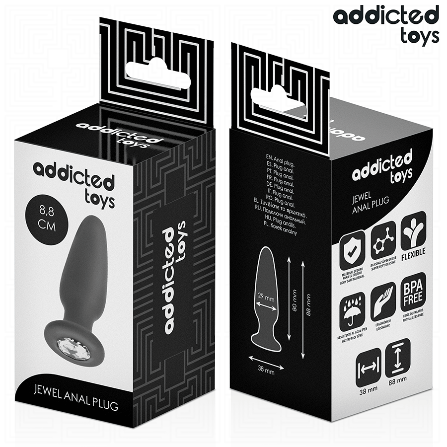 ADDICTED TOYS - PLUG ANAL COM JOIA TAMANHO S 8,8 CM