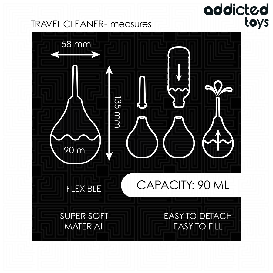 ADDICTED TOYS - LIMPADOR ANAL DE VIAGEM TAMANHO S 90 ML
