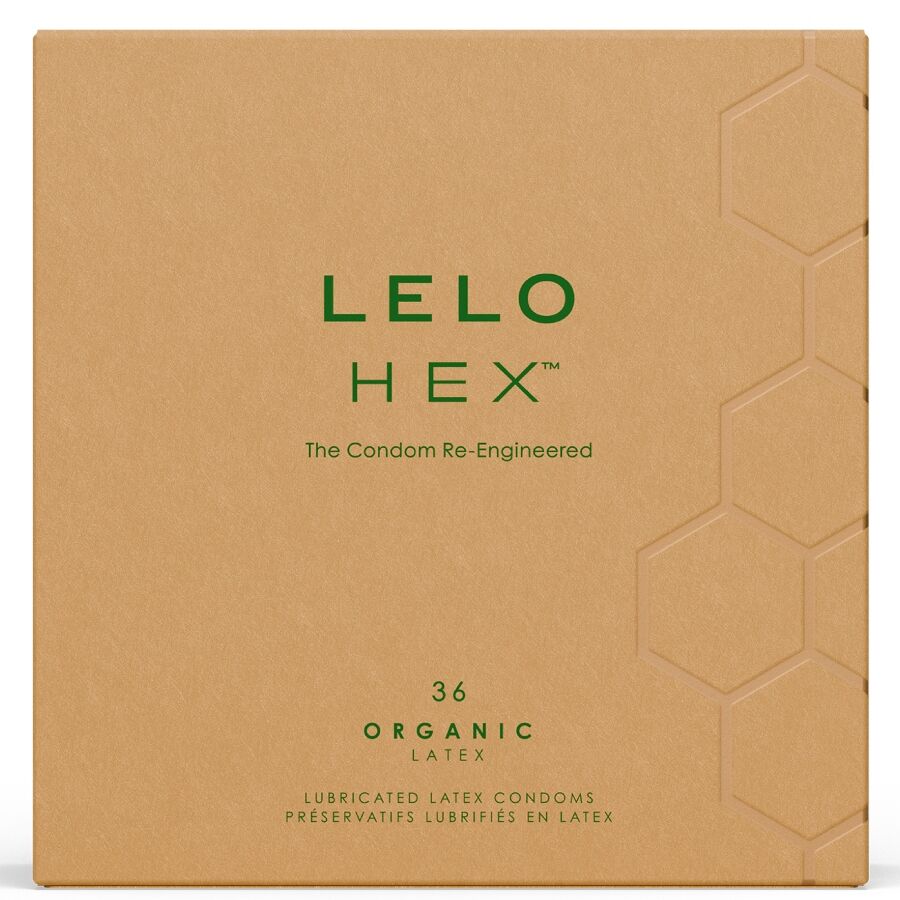LELO - CAIXA DE PRESERVATIVOS ORGÂNICOS HEX 36 UNIDADES