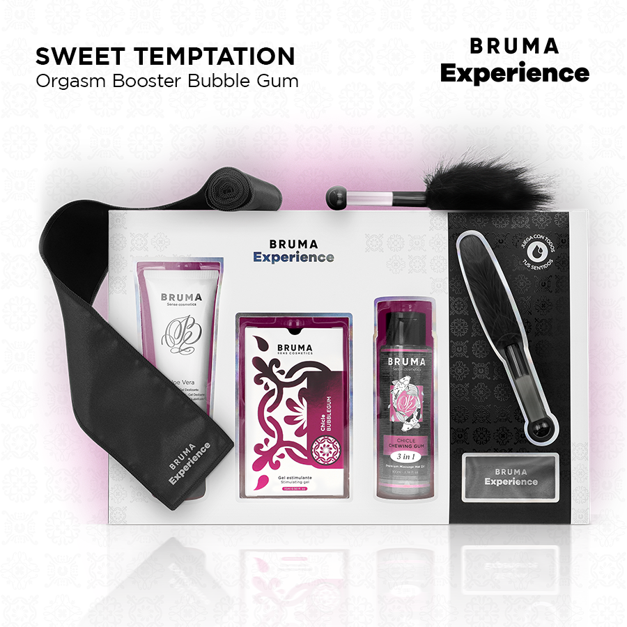 BRUMA XPERIENCE - KIT DE CHICLETE TENTAÇÃO COM POTENCIALIZADOR DE ORGASMO