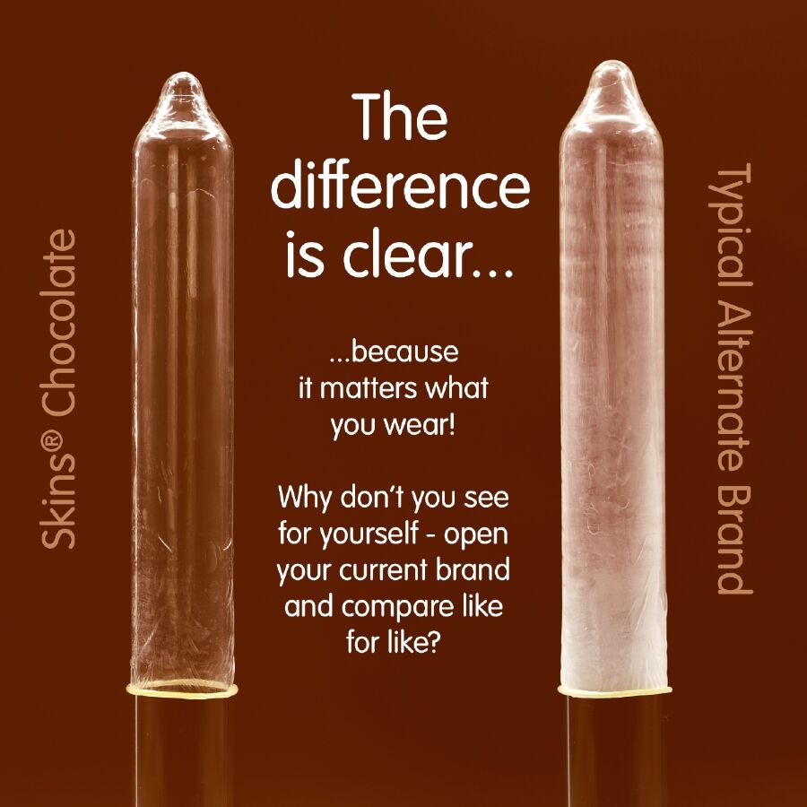 SKINS - PRESERVATIVOS CHOCOLATE PREMIUM PACOTE 8