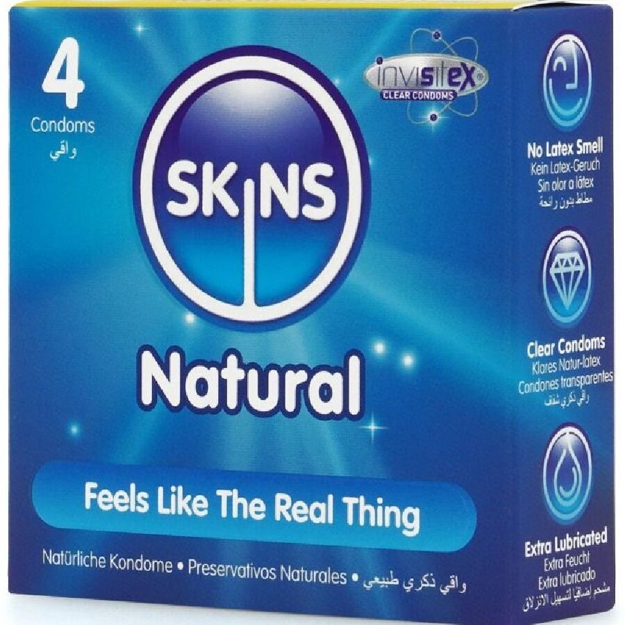 SKINS - PRESERVATIVOS NATURAIS PREMIUM PACOTE 4