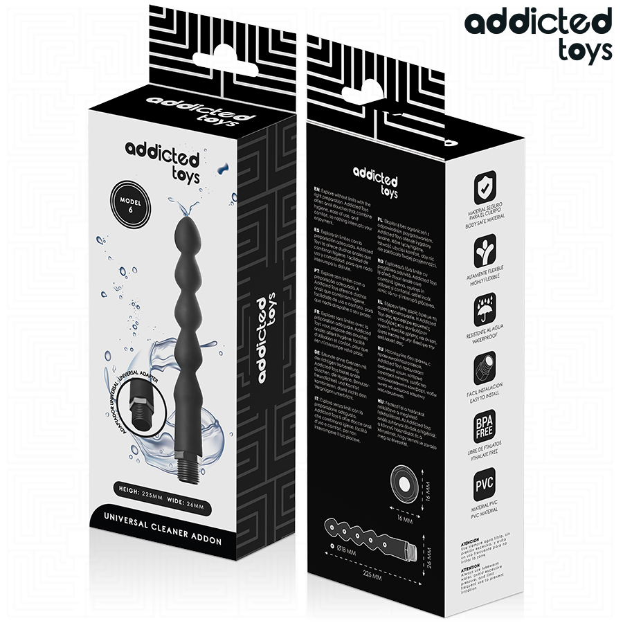 ADDICTED TOYS - LIMPADOR ANAL COM ADAPTADOR UNIVERSAL MODELO 6