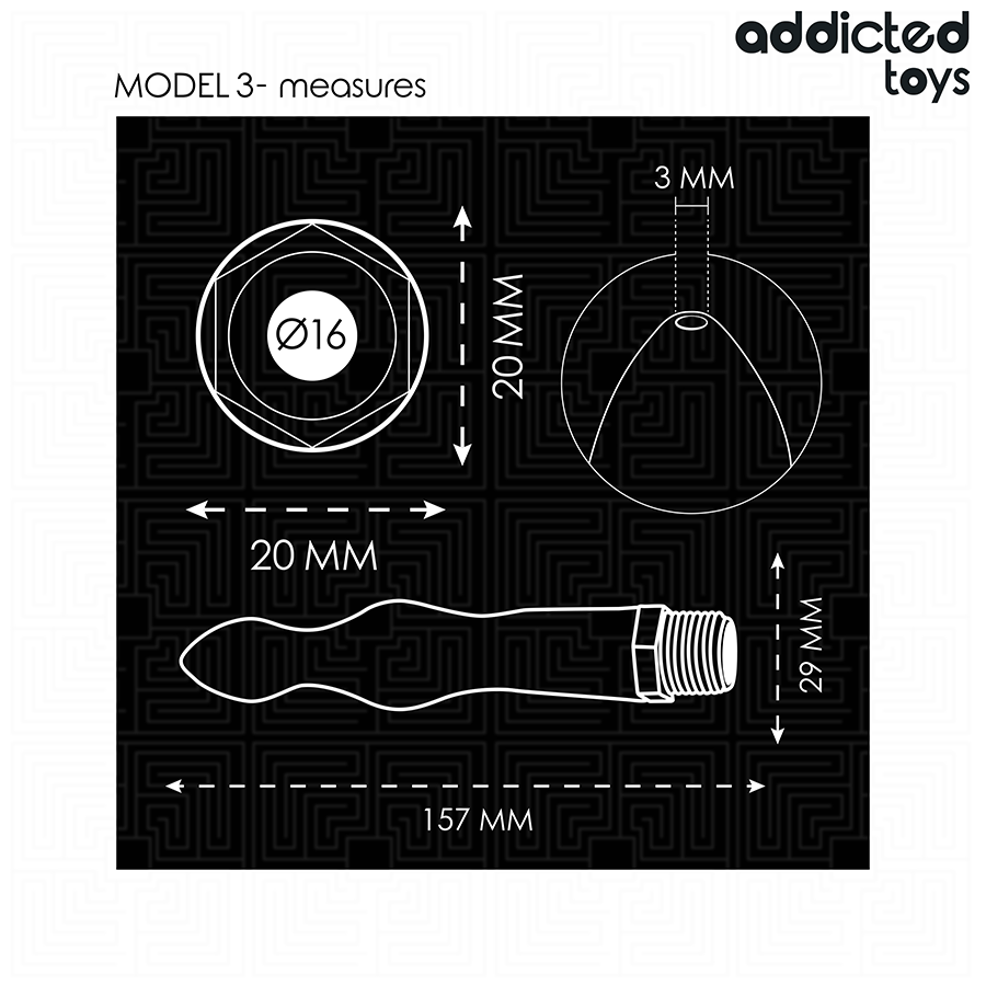 ADDICTED TOYS - LIMPADOR ANAL COM ADAPTADOR UNIVERSAL MODELO 3