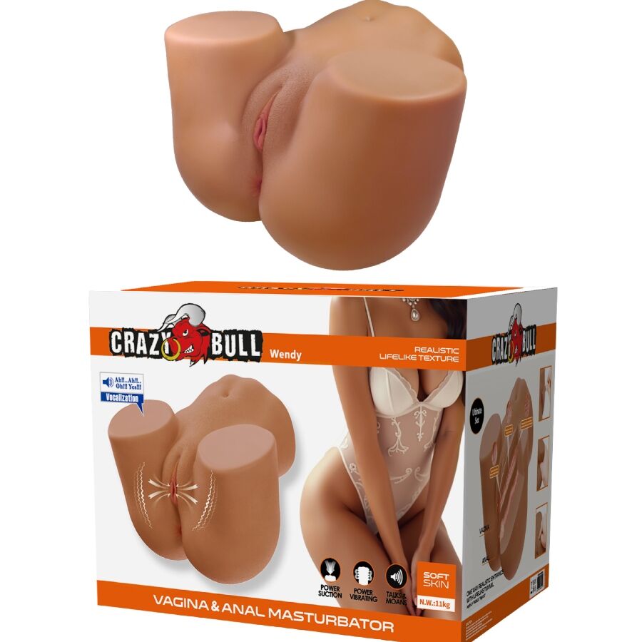CRAZY BULL - WENDY VIBRADOR DE BUMBUM FEMININO REALISTA E SUCÇÃO COM SOM 11 KG