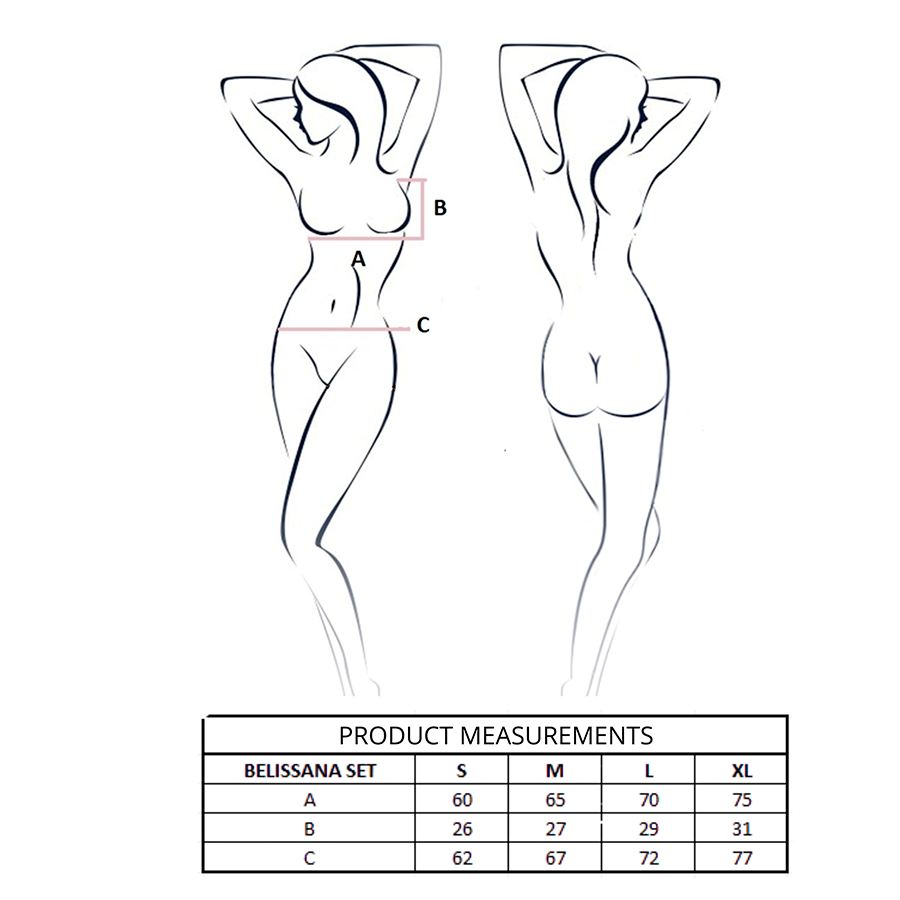 PASSION - CONJUNTO DE SUTIÃ + TANGA BELISSANA BURGUNDY L/XL